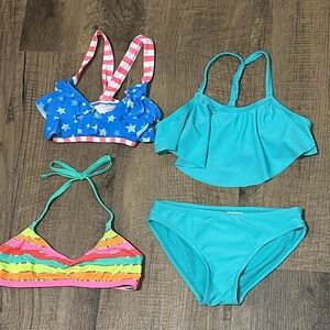 youth Girl’s Size 6-7 Small swim suit lot 4 pieces Old Navy & Circo